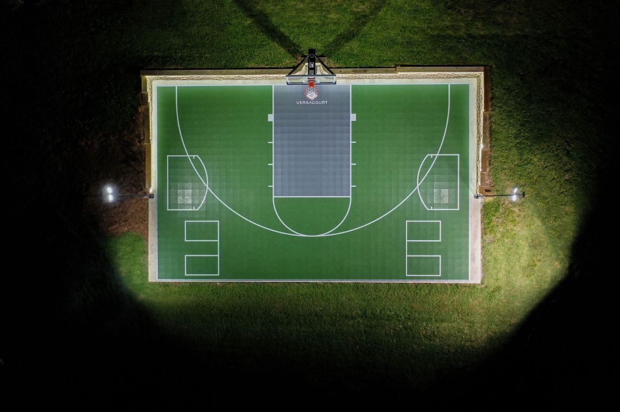 LED court lighting at night