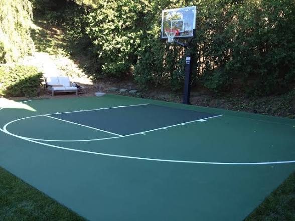 Acrylic green basketball court
