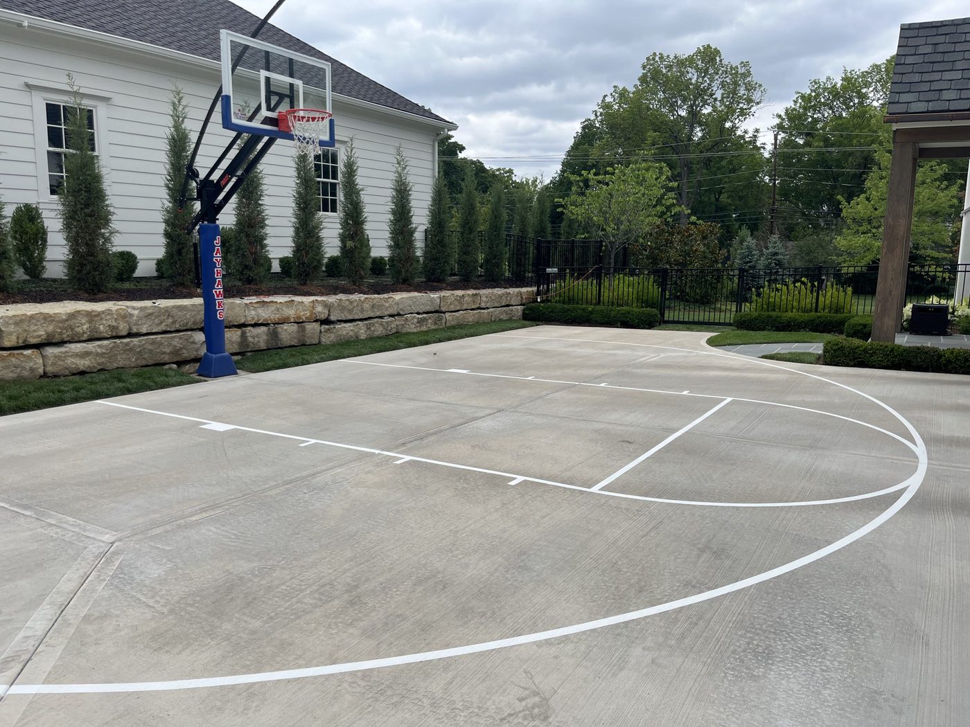 Concrete court with custom court lines